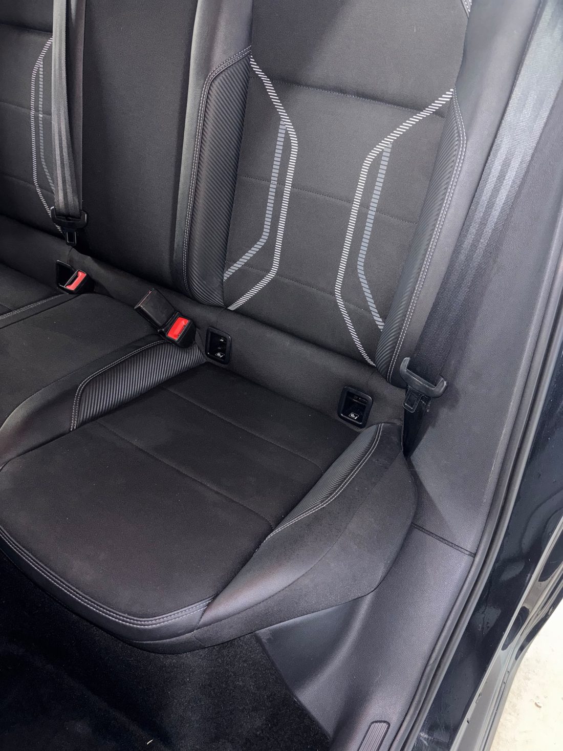 Fabric rear seat after JackWash detailing